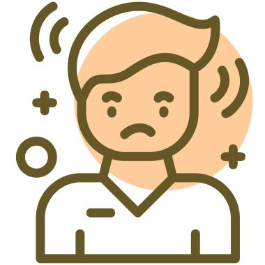 Gırtlak simgesi renginde hasta adam.