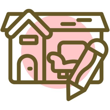 Bir ev simgesinin vektör illüstrasyonu