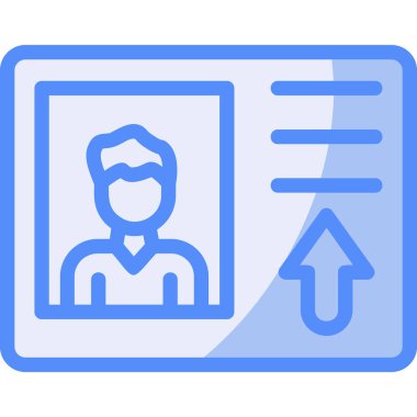 Kimlik kartı. Web simgesi basit illüstrasyon