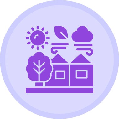 Ağaçlı ev, vektör çizimi