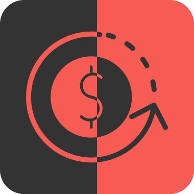 Üyelik Yenileme Oranı Kırmızı Ters Ağ simgesi, vektör illüstrasyonu