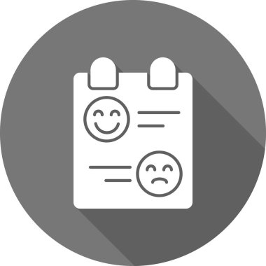 İçinde gülümseme simgesi olan izole bir belgenin çizimi