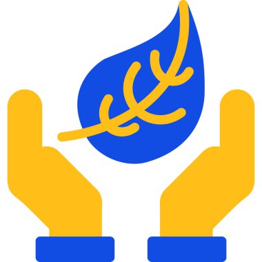 Bir damla su tutan bir el.