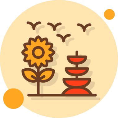 Çiçek. Web simgesi basit illüstrasyon