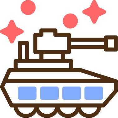 askeri tank simgesi, vektör illüstrasyonu