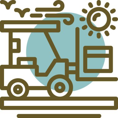 Forklift Doğrusal Çember Ağ simgesi, vektör illüstrasyonu