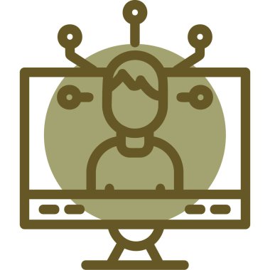 Bir robot simgesinin vektör illüstrasyonu