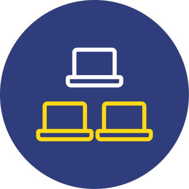 Soyut arkaplanda dizüstü bilgisayar simgesi izole edildi