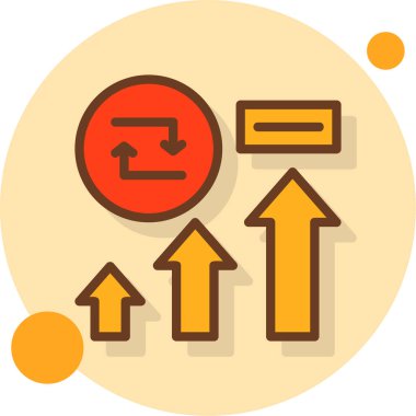 Ok grafiği büyüme simgesi - taslak biçimi