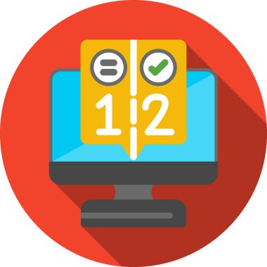 Dizüstü bilgisayar simgesi, vektör illüstrasyonu. Düz tasarım biçimi