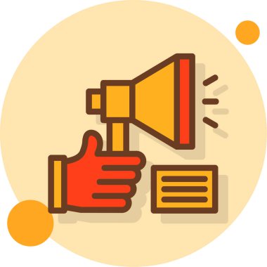 Megafon. Web simgesi basit illüstrasyon