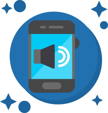 Hoparlör simgesi olan akıllı telefon, vektör illüstrasyon tasarımı