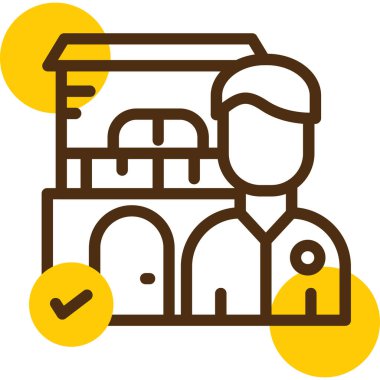 Bina. Web simgesi basit illüstrasyon