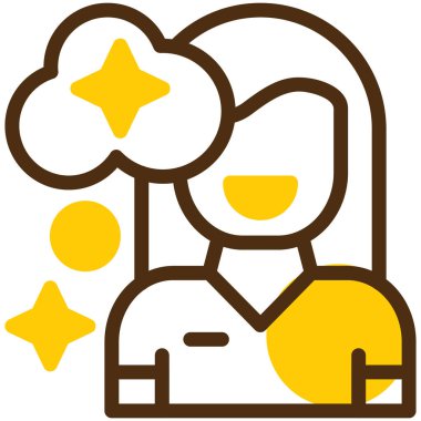 Tatlı bir çizgi film kızının vektör çizimi