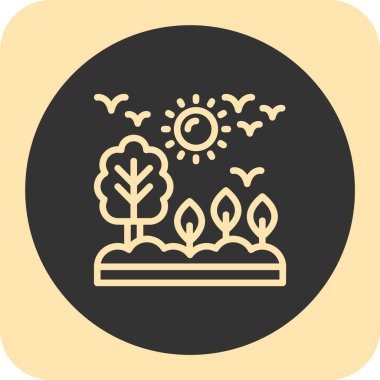 güzel manzara ikonu vektör illüstrasyonu