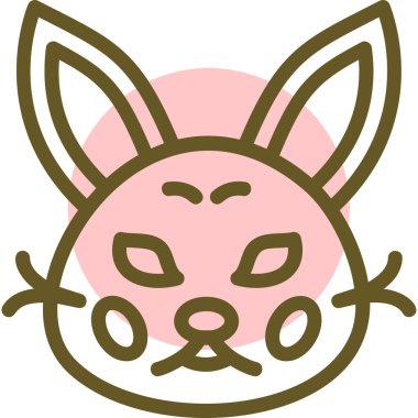 Kurdeleli şirin tavşan suratının vektör çizimi