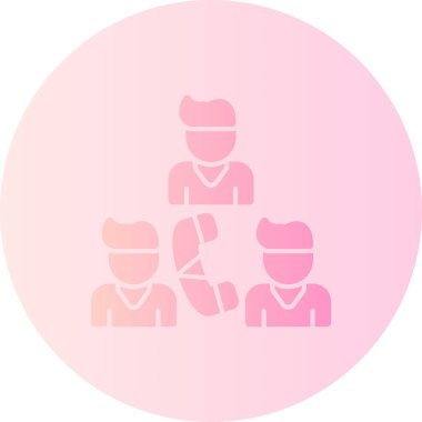 daire simgesi, düz çizgi vektör illüstrasyonundaki insan grubu