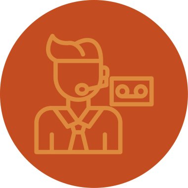 Çemberde sakallı bir adam, vektör çizimi.