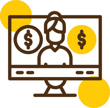 para ve yatırım düz simgesi, vektör illüstrasyonu