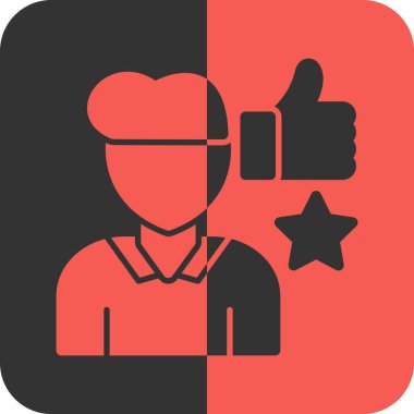 Doktor vektör ikonu. bicolor düz sembol, kırmızı ve gri renkler, yuvarlak açılar, beyaz arkaplan.