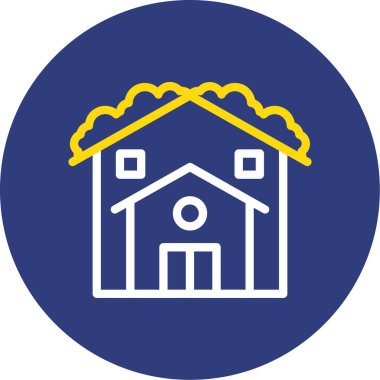 Bir bina simgesinin vektör illüstrasyonu