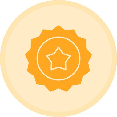  düz rozet vektör simgesi