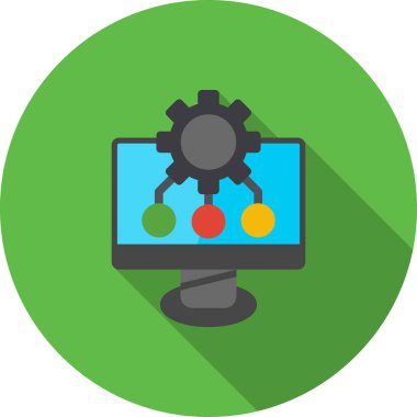 Web simgesi, bilgisayarın vektör illüstrasyonu