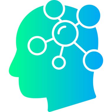 Beyin baş simgesi, vektör illüstrasyonu