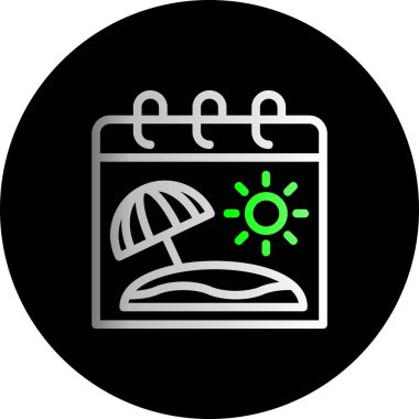 Güneş ve sahil ikonunun vektör çizimi. Ağ için güneş ve güneş sembolü koleksiyonu.