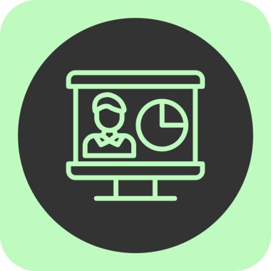 Monitörlü bir adamın vektör simgesi