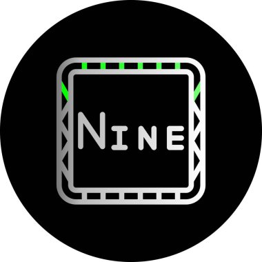 9 numara sekiz düğme simgesi