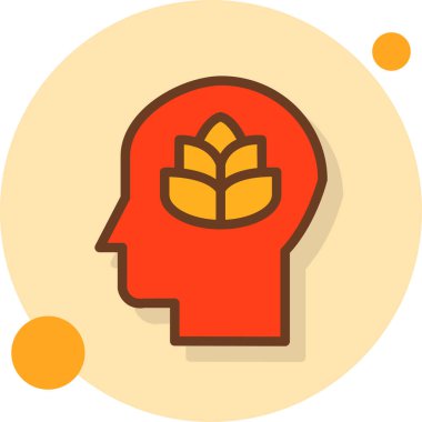 Beyin. Web simgesi basit illüstrasyon