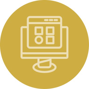 Bilgisayar. Web simgesi basit illüstrasyon