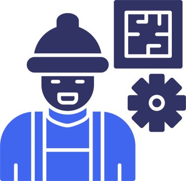 İnşaatçı adam. Web simgesi basit illüstrasyon