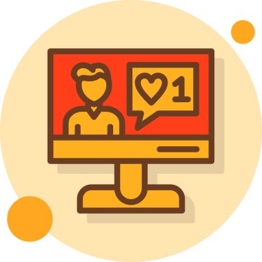 Video konferansı. Web simgesi vektör illüstrasyonu