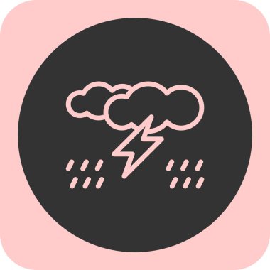 Şimşek simgesi, vektör illüstrasyonu