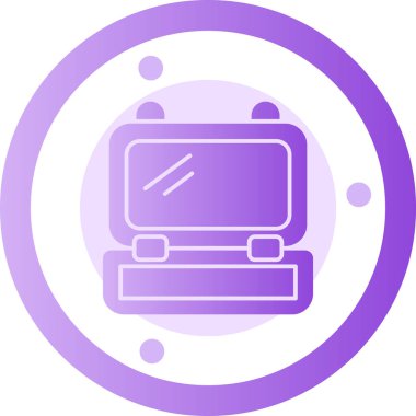 Bir dizüstü bilgisayar simgesinin vektör illüstrasyonu