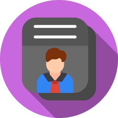 kimlik kartı düz vektör simgesi