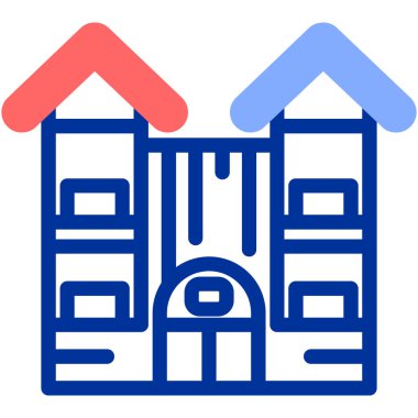 Bina. Web simgesi basit illüstrasyon