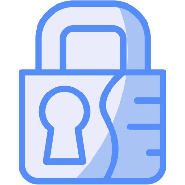 Asma kilit. Web simgesi basit illüstrasyon