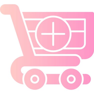 Bir alışveriş arabası simgesinin vektör çizimi