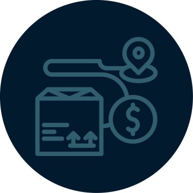 Para simgesinin vektör simgesi, vektör illüstrasyonu