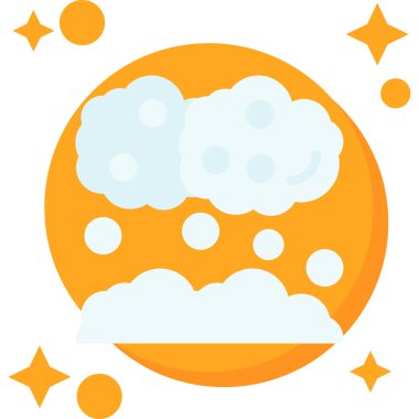 Yıldızlı ay, illüstrasyon, beyaz arkaplanda vektör.