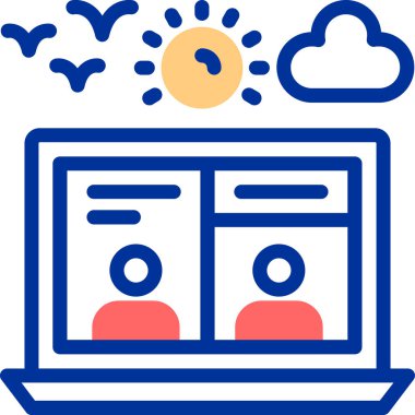 İnternet web sitesi simgesi, basit vektör illüstrasyonu