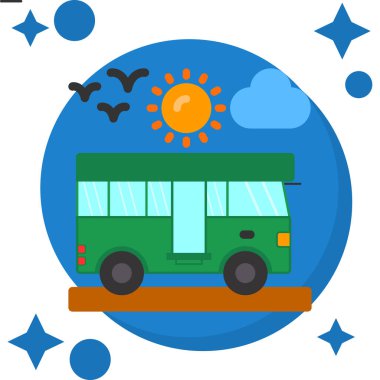 bus simgesi vektör illüstrasyonu