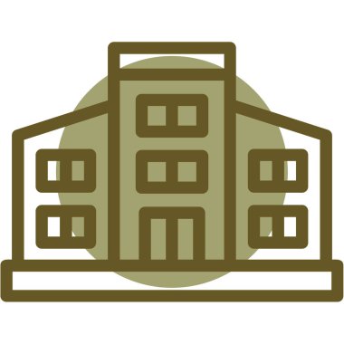 Otel düz vektör simgesi