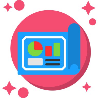 Grafikli bir laptop. Düz simge. Basit tasarım. Web simgesi.