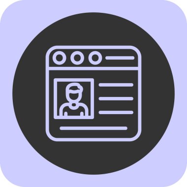 tarayıcı web sayfası simgesi, basit vektör illüstrasyonu