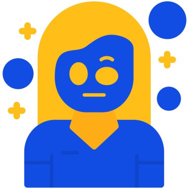 Kadın avatar simgesi vektör illüstrasyonu