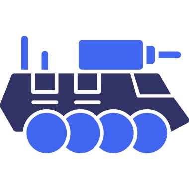 Askeri tank ikonu. Web tasarımı için askeri tank simgelerinin basit bir çizimi